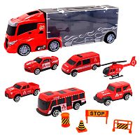 Игровой набор Пожарная машина кейс с машинками 6 шт Funky Toys FT0314423